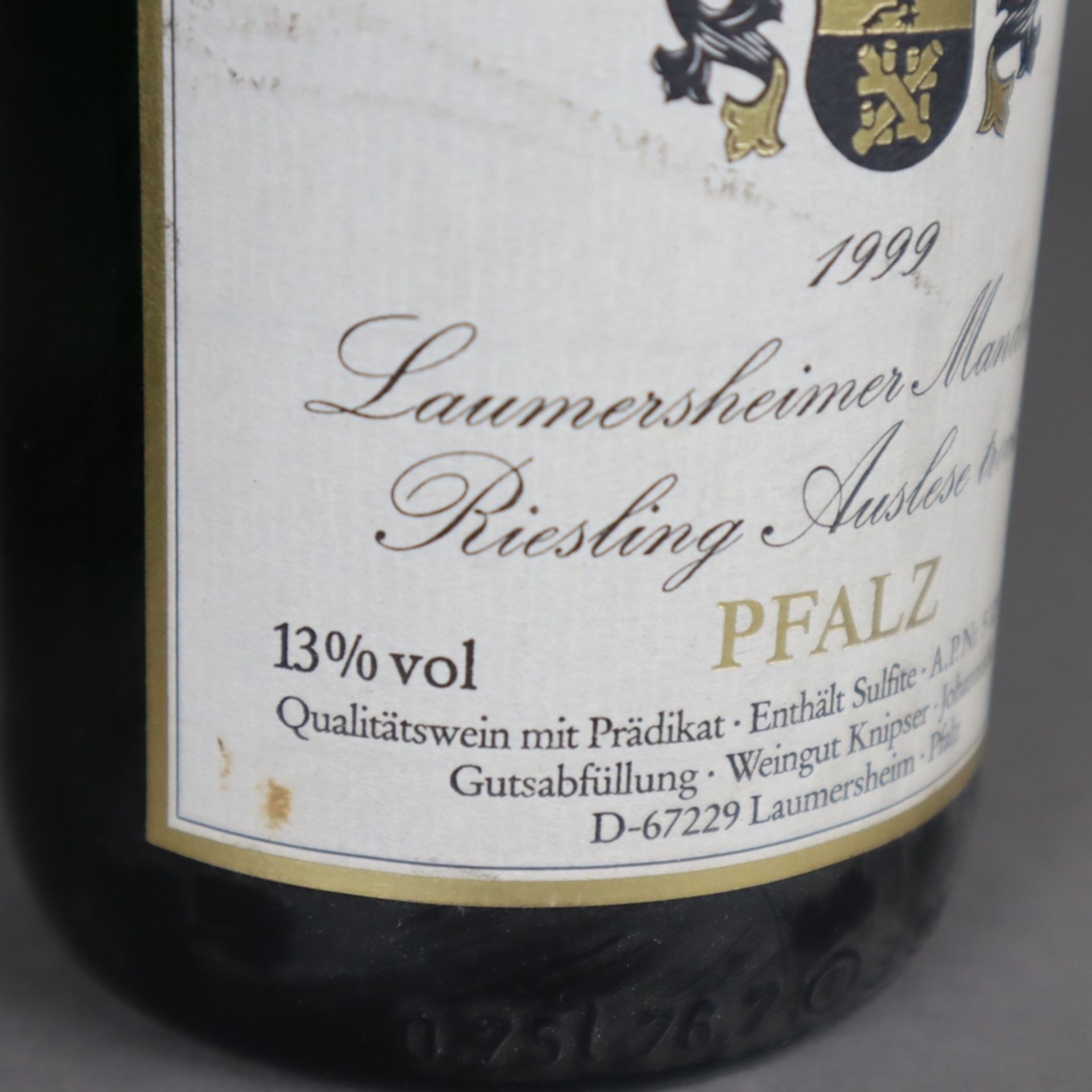 Weinkonvolut - 2 Flaschen 1999er Laumersheimer Mandelberg, Riesling Auslese, We - Bild 5 aus 5