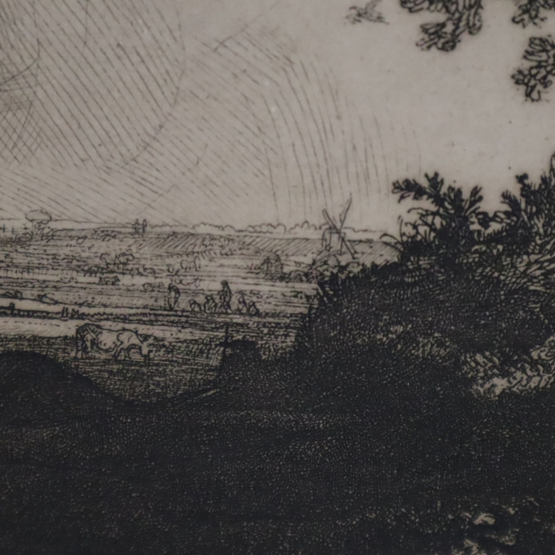 Rembrandt, Harmensz van Rhijn (1606-1669, nach) - Landschaft mit drei Bäumen, H - Bild 4 aus 11