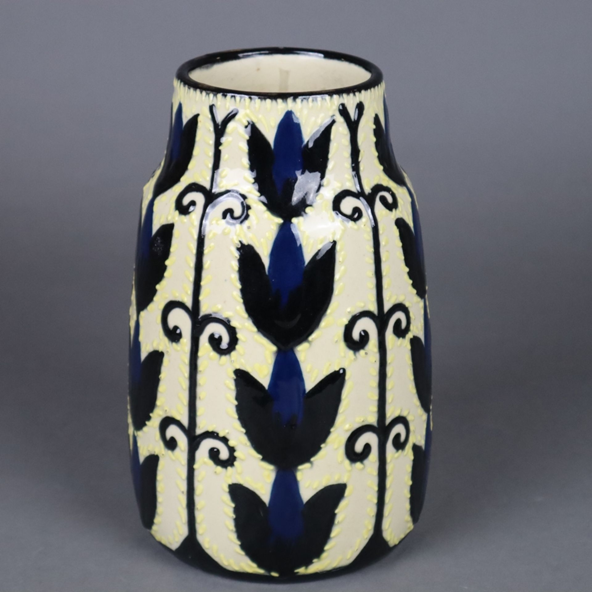 Keramikvase - Tonwerke Kandern, nach 1915, Mod.nr.: 953, konisch zulaufende For