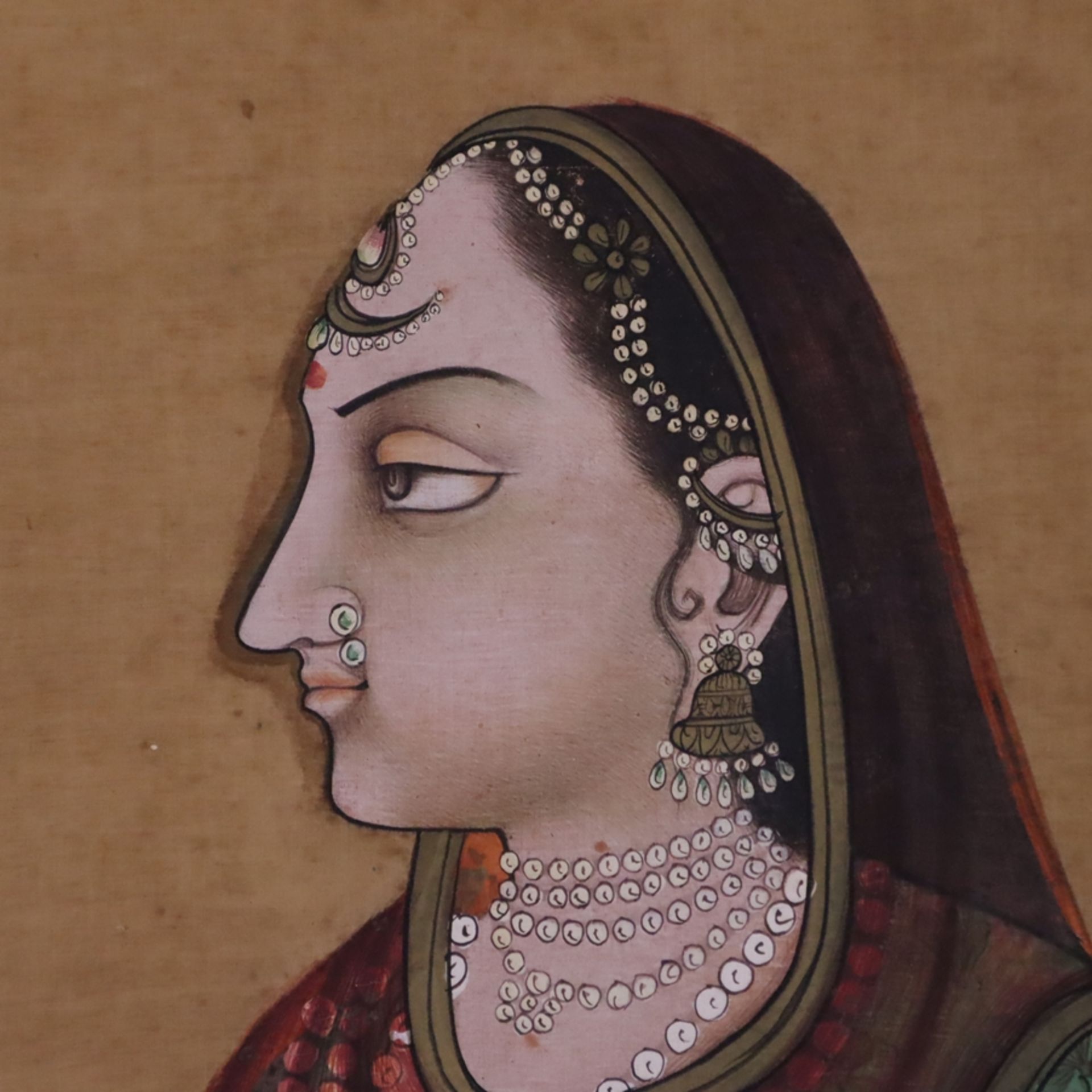 Zwei Bildnispendants - Indien, großformatige Portraits von Shah Jahan (Großmogu - Bild 7 aus 11