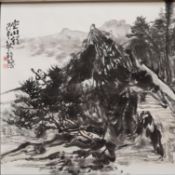 Chinesisches Rollbild - Li Jingxin (geb. 1973 Leling /Shandong)- Gebirgslandsch