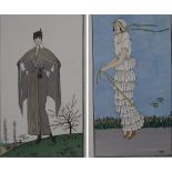 Zwei Jugendstil-Modestiche aus "Costumes Parisiens" - Nr.166 "Costume d'excursi