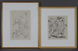 Konvolut Grafik - 2-teilig, 1x Rudolf Grossmann (1882 - 1941 Freiburg im Breisg