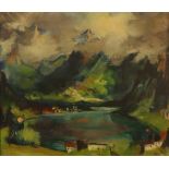 Bode, Adolf (1904-Offenbach-1970) - Gebirgsseelandschaft, Öl auf Leinwand, unte