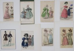 Konvolut Modestiche - Frankreich, um 1830/40, 8 kolorierte Stahlstiche, u.a. au