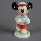 Porzellanfigur "Mickey als Jogger" - Goebel, Porzellan, polychrom bemalt, auf r