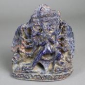 Lapis-Figur 'Chakrasamvara mit Vajravarahi in Yab-Yum' - Tibet, 18./19.Jh., aus
