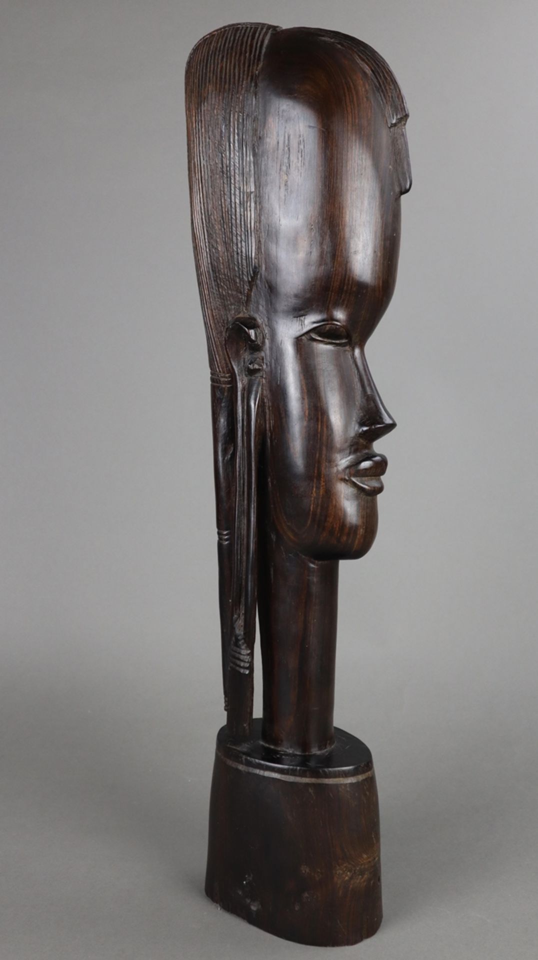 Afrikanische Frauenbüste - wohl Kenia, Ebenholz, geschnitzt, weiblicher Kopf mi - Image 2 of 7