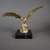 Schreibtischobjekt "Adler" - schwerer Metallguss, goldfarben, naturalistische A