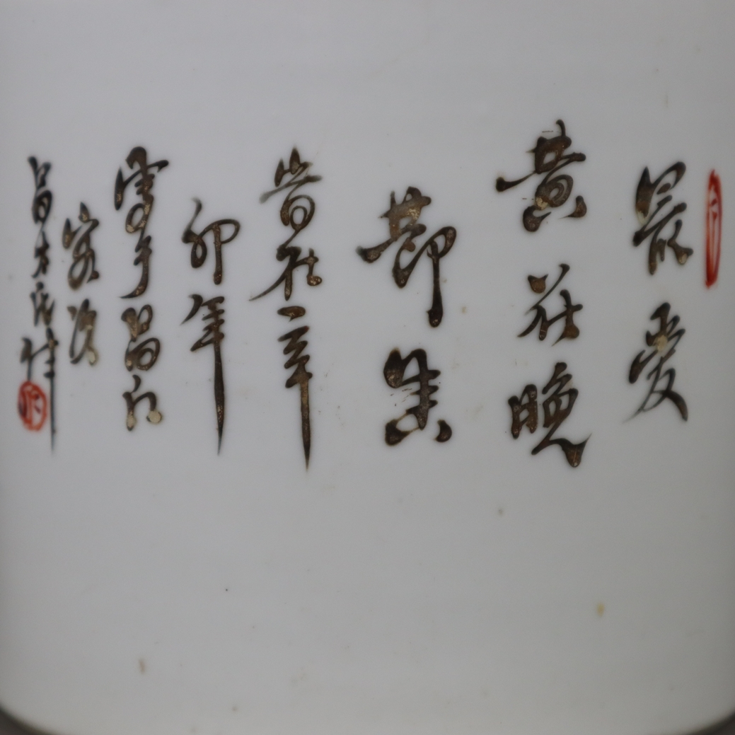 Deckeldose - China, Porzellan, runde zylindrische Form, Schauseite und Stülpdec - Image 9 of 14