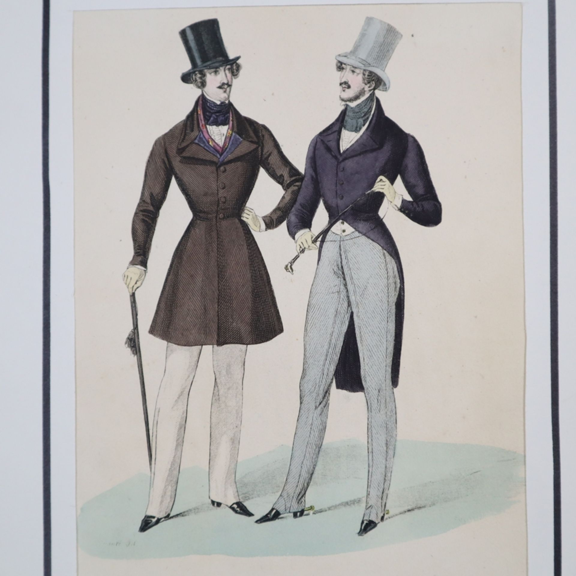 Konvolut Modestiche - Frankreich, um 1830/40, 8 kolorierte Stahlstiche, u.a. au - Bild 3 aus 6
