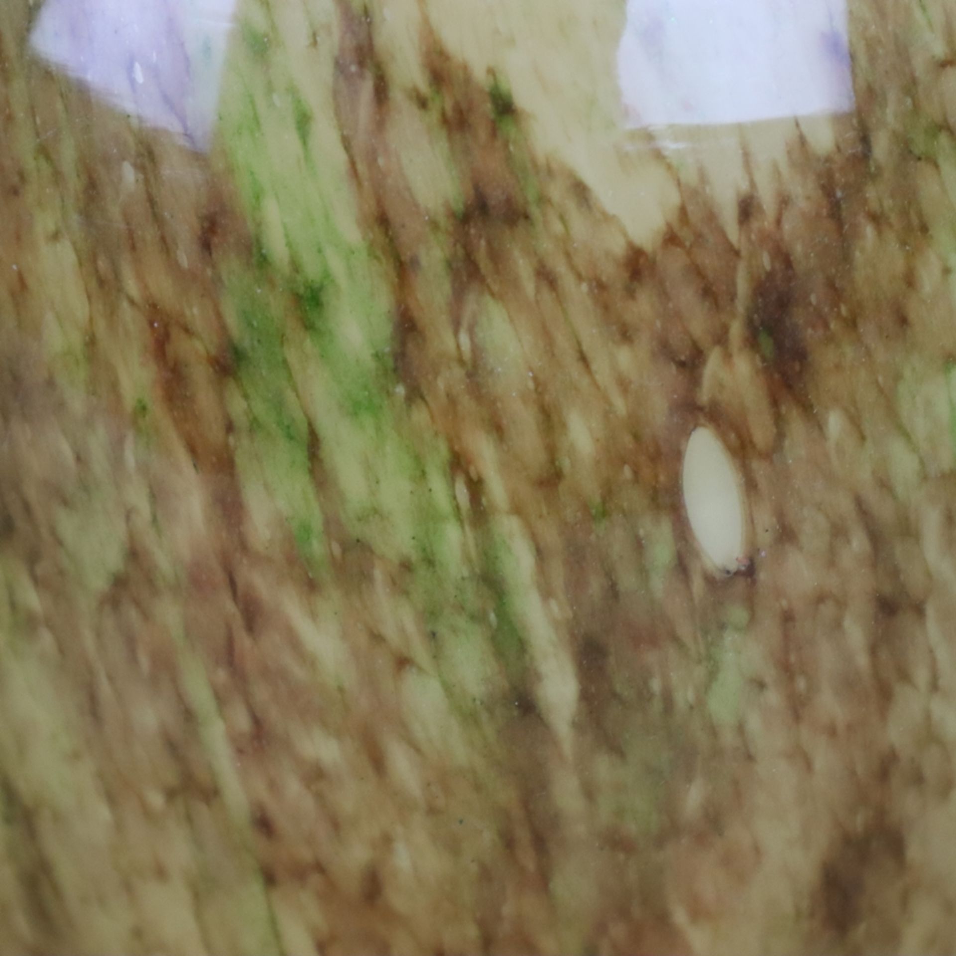 Lampenfuß WMF-Ikora - gebauchter ockerfarbener Ikora-Glas-Lampenfuß mit Zwische - Bild 7 aus 9