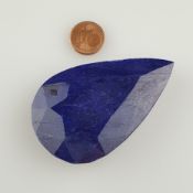 Großer facettierter Saphir - blauer Saphir, tropfenförmig facettiert, ca.344 ct