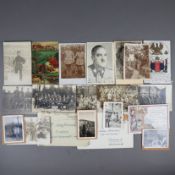 Konvolut Militaria - Fotos, Postkarten, Briefe, in deutscher Sprache, 20-tlg.,
