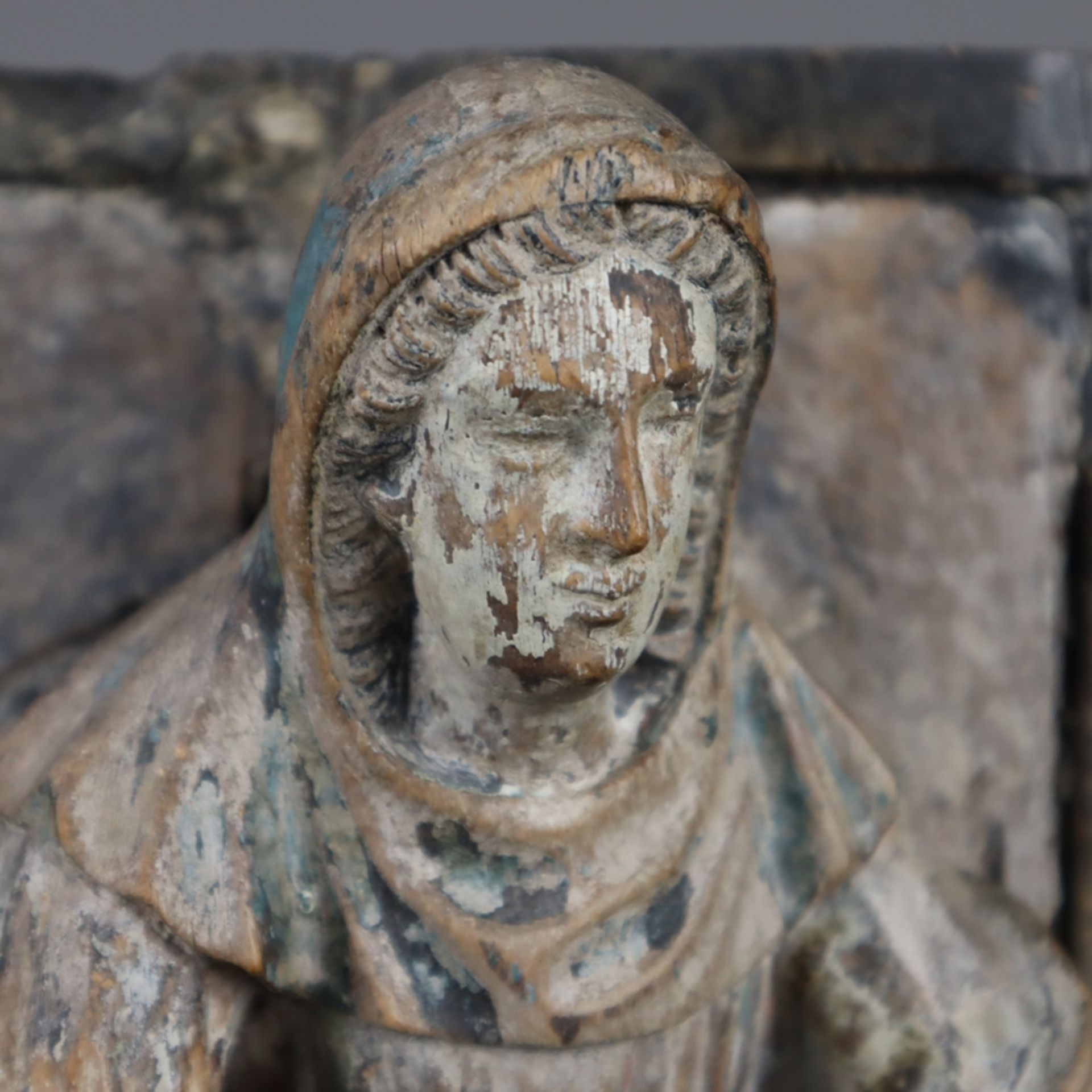 Sedes Sapientiae - Maria als Sitz der Weisheit - Holzskulptur, auf der Rückseit - Image 2 of 9
