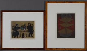 Zwei Farblithografien Braque/Chagall - 1x Georges Braque, Sans titre, Farblitho