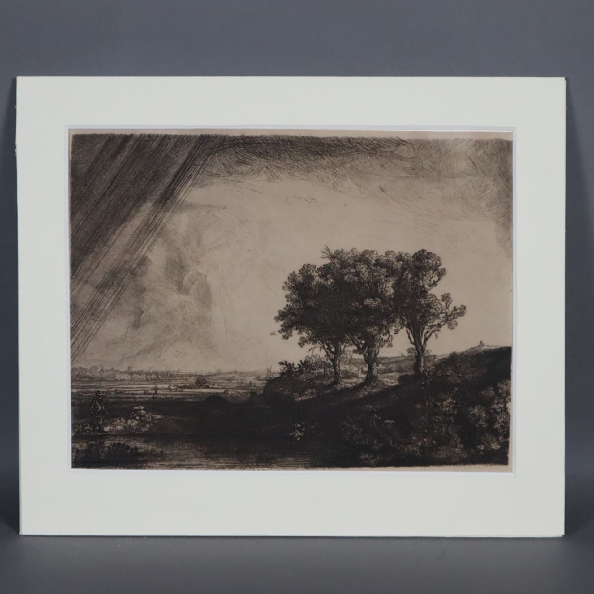 Rembrandt, Harmensz van Rhijn (1606-1669, nach) - Landschaft mit drei Bäumen, H - Bild 2 aus 11