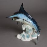 Fischfigur "Blauer Marlin" - Goebel, Entwurf von Gerhard Skrobek (1922-2007), P