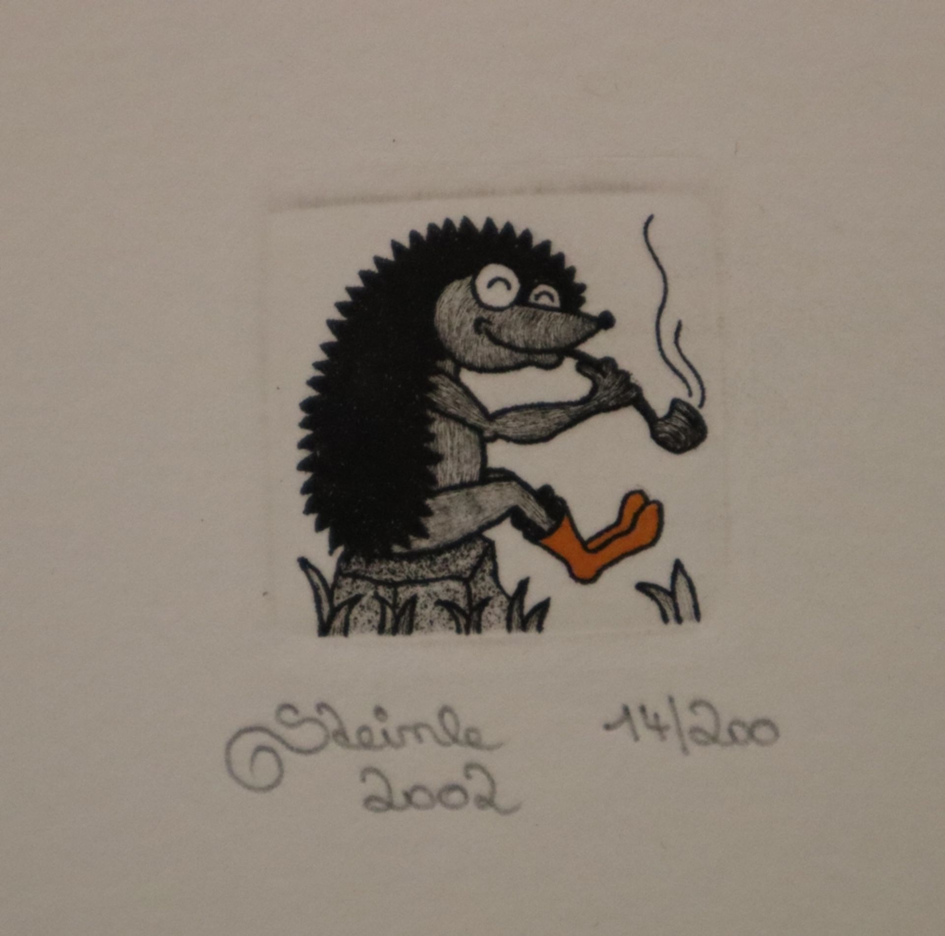 Steinle, Jürgen (*1954) - 11 Tier-Karikaturen, Farbradierungen, 1983-2003, jewe - Bild 3 aus 6