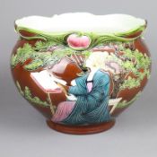 Jugendstil-Cachepot - Julius Dressler, Biela bei Bodenbach, um 1900, Keramik, b