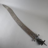 Tegha-Schwert - Indien 19.Jh., eisernes Gefäß, Heft mit Scheibenknauf in Tulwar