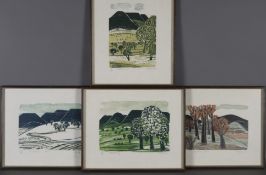 Felger, Andreas (*1935 Belsen/Mössingen) - Vier Farbholzschnitte, Jahreszeiten-