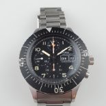 Herrenarmbanduhr - Sinn Military-Chronograph, Edelstahl, Automatik, drehbare Lü