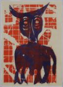 Grieshaber, Hap (Helmut Andreas Paul, 1909-1981) - 'Minotaurus', Farbholzschnit