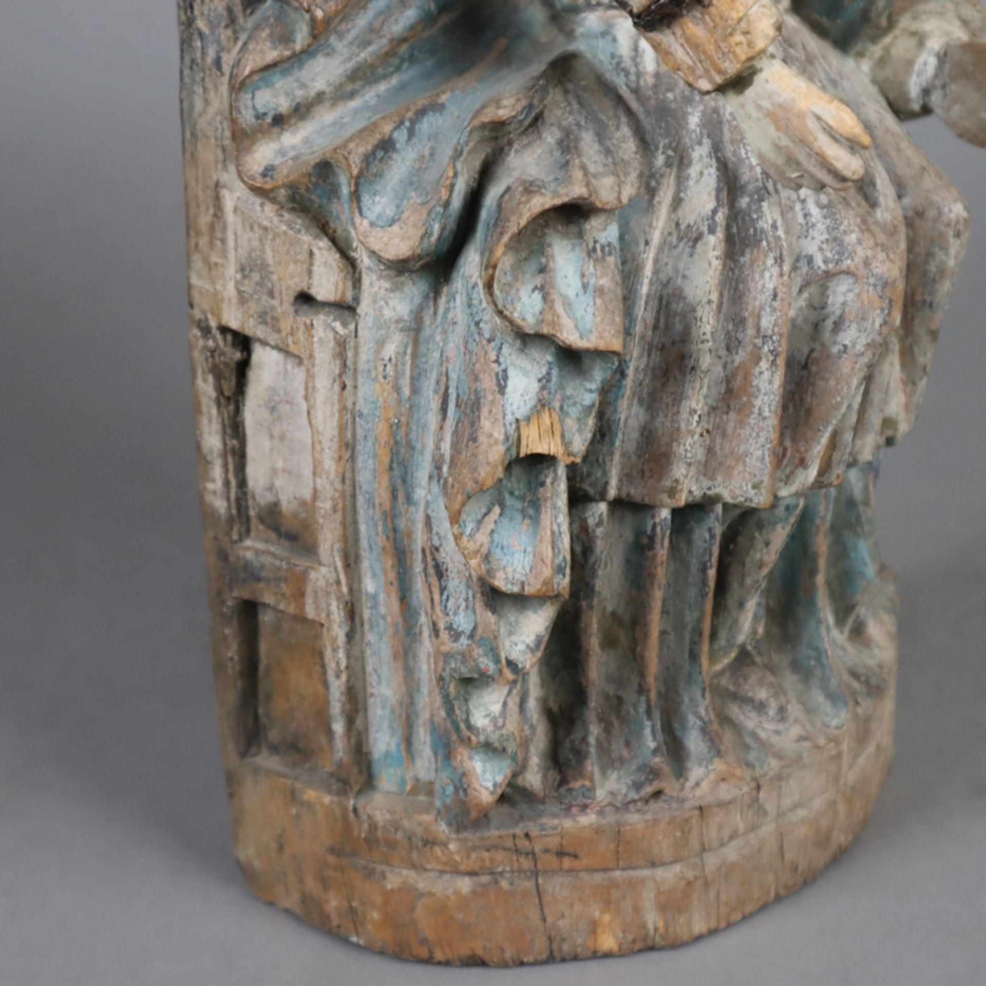 Sedes Sapientiae - Maria als Sitz der Weisheit - Holzskulptur, auf der Rückseit - Image 7 of 9