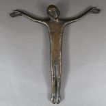 Corpus Christi - Deutschland, 20.Jh., Bronze, dunkel patiniert, abstrahierte Darstellung des gekreu