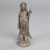 Bronzefigur eines Bodhisattva - China, Song-Zeit, Bronze mit Resten von Feuervergoldung, der Bodhis