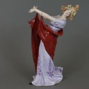 Tänzerin - Schierholz Plaue, 2.H.20.Jh., Porzellan, polychrom bemalt, Darstellung einer jungen Frau