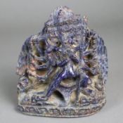 Lapis-Figur 'Chakrasamvara mit Vajravarahi in Yab-Yum' - Tibet, 18./19.Jh., aus einem Stück Lapisla