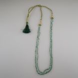 Smaragd-Collier - zweireihige Halskette mit Smaragd-Cab | 125 cts Cabochon Emerald 2 Strand Necklac