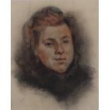 Ewald, Reinhold (1890 - Hanau - 1974) - Damenportrait, Rötel und Kohle auf Papier, im PP unter Glas
