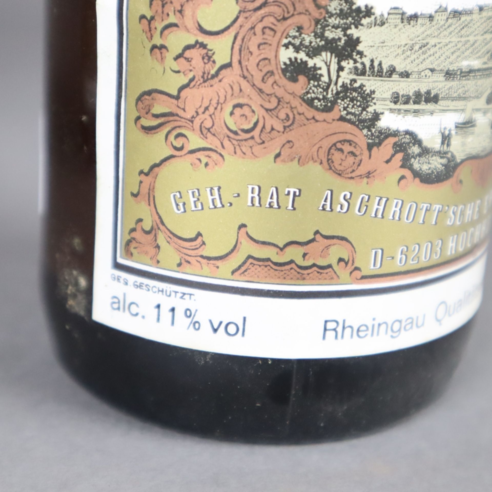 Weinkonvolut - 5 Flaschen 1989er Hochheimer Kirchenstück, Riesling Spätlese, trocken, Geh.-Rat Asch - Bild 8 aus 8