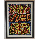 Penck, A.R. (1939 Dresden-2017 Zürich) - "Korrektur", 1995, Farbserigraphie, unterhalb in Blei sign