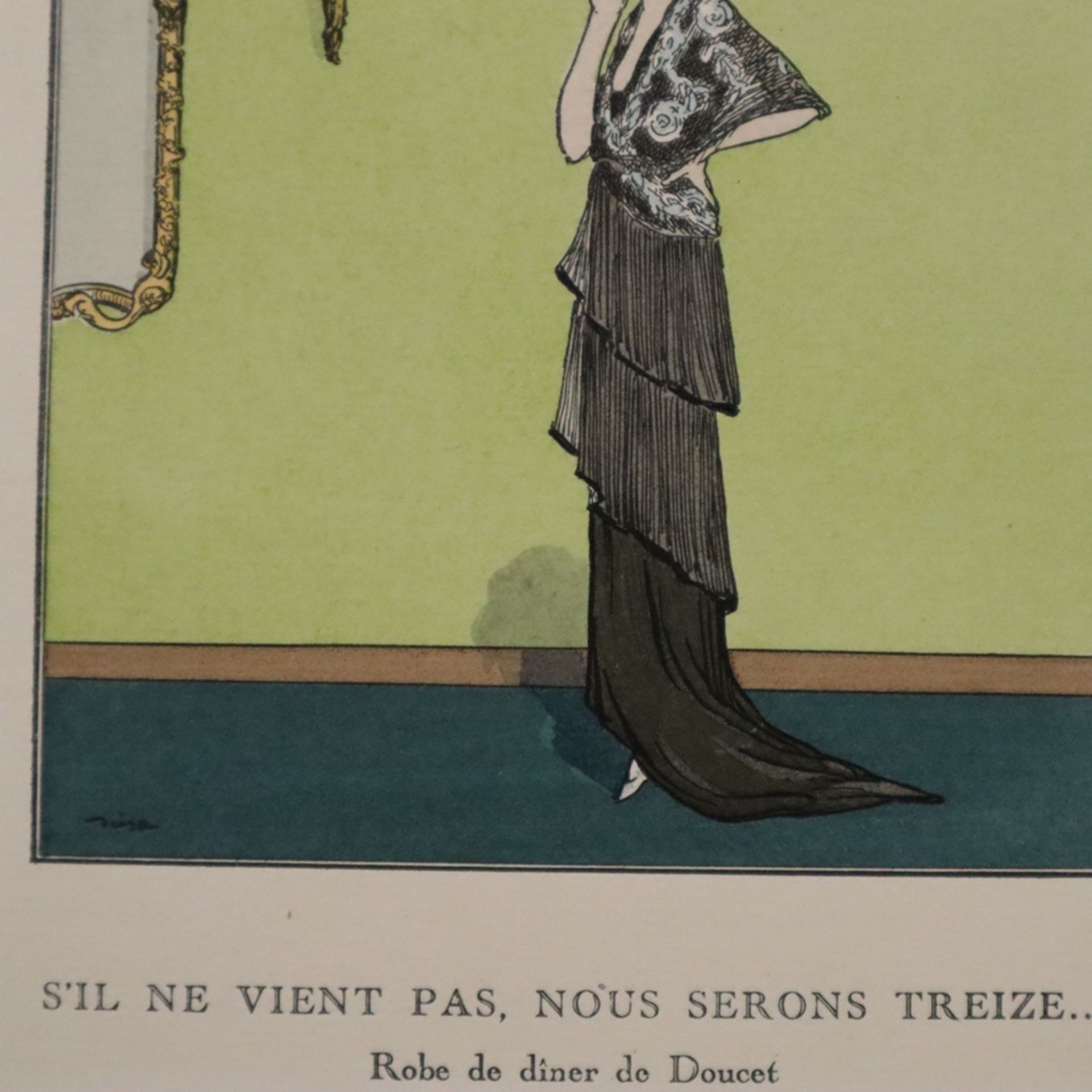 Zwei Art déco-Modestiche - aus "Gazette du Bon Ton", Februar und April 1914, "Robe de dîner de Douc - Image 5 of 7