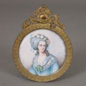 Miniaturmaler - Porträt der Prinzessin Lamballe (1749-1792), feine Miniaturmalerei auf Elfenbeinpla