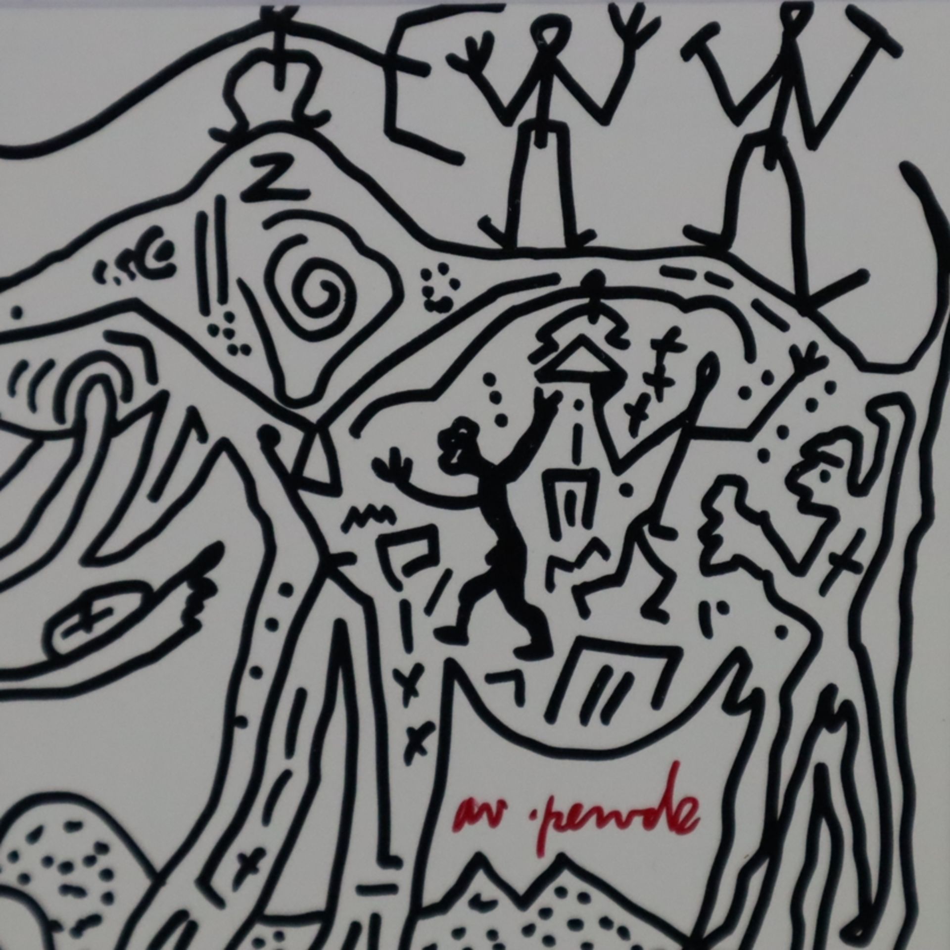 Penck, A. R. (1939 - 2017) - "Elefantenjagd", Multiple, handsignierte Postkarte, Serie E, Nr. 17016 - Bild 3 aus 4