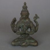 Shadakshari Avalokiteshvara - sinotibetisch, Kupferbronze, die Darstellung zeigt Avalokiteshvara, d