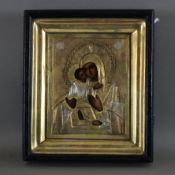 Ikone der Gottesmutter von Wladimir (Wladimirskaja) - Russland, 19.Jh./um 1900, Tempera auf Holz, m