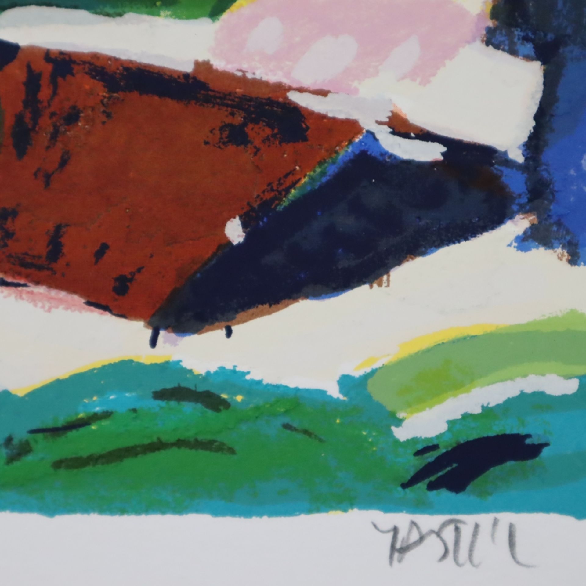 Yaskil, Amos (*1936 Haifa) - Landschaft, Farbserigrafie, in Blei signiert und num. 94/250, Darstell - Bild 2 aus 3