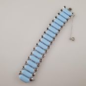 Vintage-Armband - CORO / USA, späte 1950er Jahre, 17 bewegliche, federartige Glieder aus silbernem