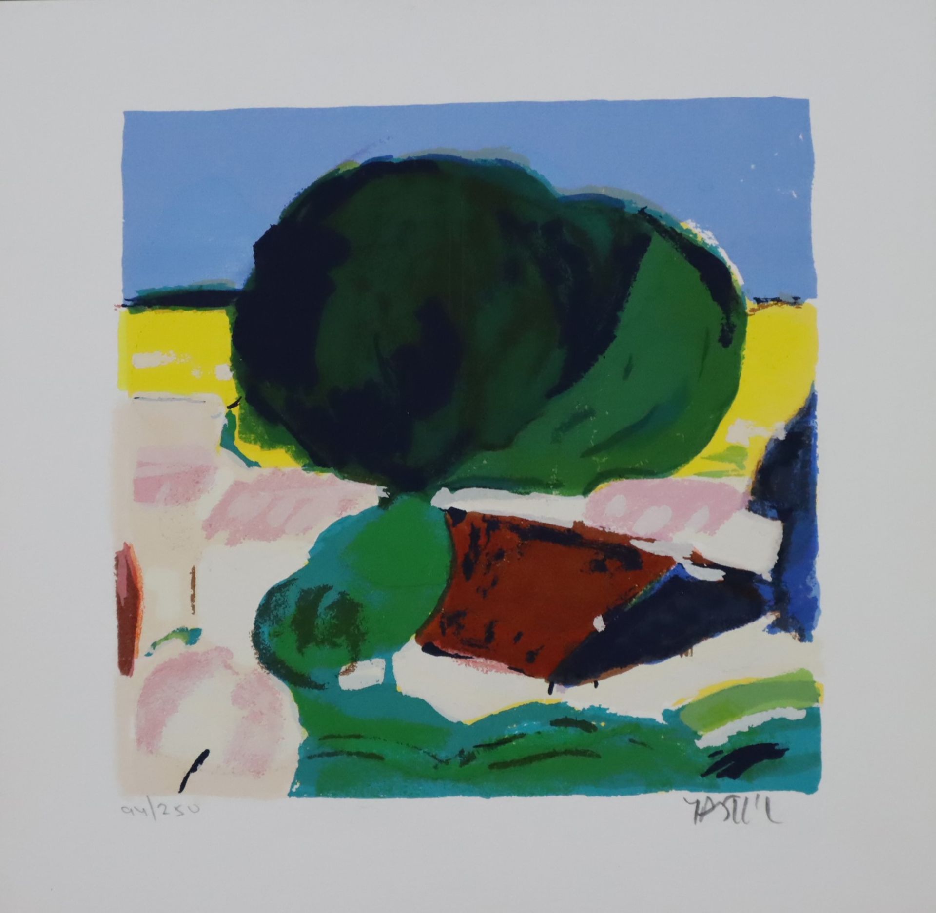 Yaskil, Amos (*1936 Haifa) - Landschaft, Farbserigrafie, in Blei signiert und num. 94/250, Darstell - Bild 3 aus 3
