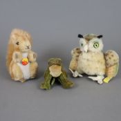 Konvolut kleine Steiff-Tiere - 3-tlg, bestehend aus Eichhörnchen „Possy“, mit Knopf, Fahne, Marke u