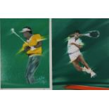 Spahn, Victor (*1949 Paris) - Zwei Farblithografien, jeweils signiert, 1x Der Tennisspieler, num.21