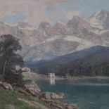 Retzlaff, Ernst Carl Walter (1898 - 1976) - Alpine Gebirgslandschaft, Öl auf Leinwand, links unten