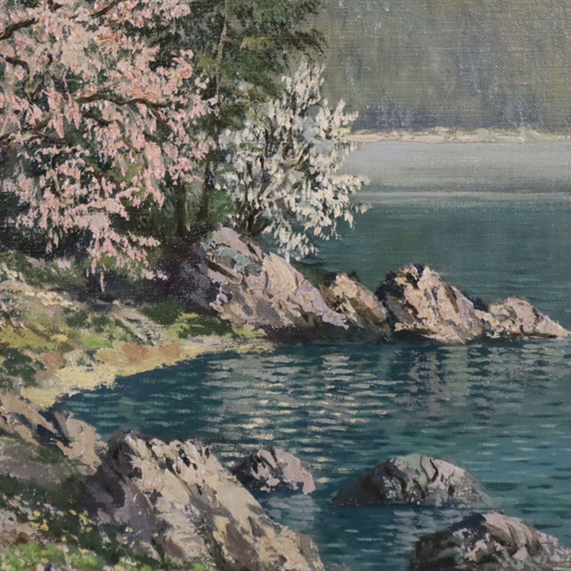 Schüler, Paul -Dresdener Kunstmaler 1920/30er Jahre - Blick auf den Eibsee mit dem Wettersteingebir - Bild 9 aus 14