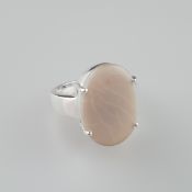 Opal-Ring - 925er Silber, Ringkopf besetzt mit Opal-Ca | 925 Silver Opal Gemstone Ring with a 12ct